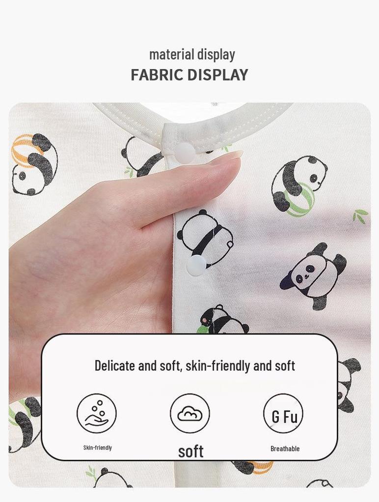 Neugeborenen-Baumwoll-Strampler mit kurzen Ärmeln: Atmungsaktiver, nahtloser Klimaanzug-Anzug