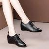 2025 New Four-season Women's Shoes Platform-soled Wedge Heel Square Head Roman Breathable Retro Comfortable Korean Version Temperament Inner Height