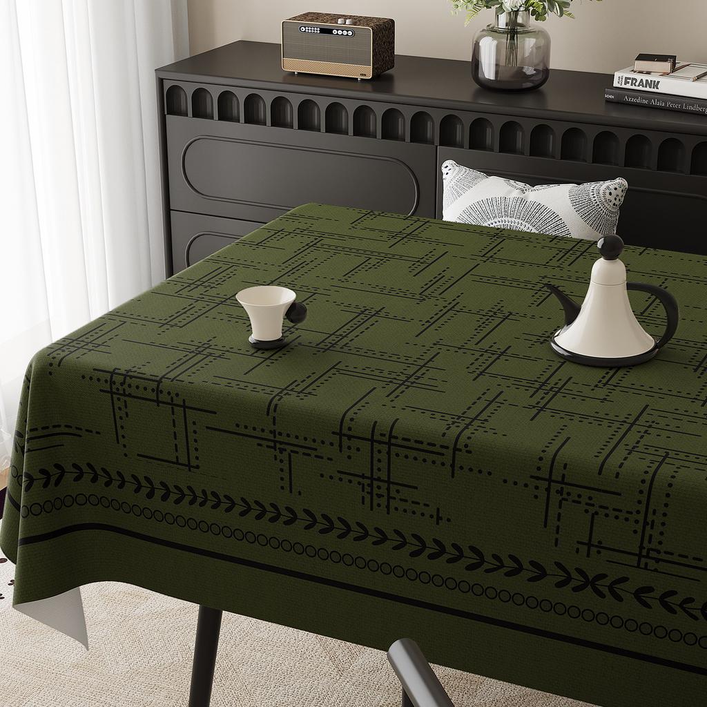 Vintage Mid Century Tischdecke Wasserdicht Ölbeständig Hitzebeständig Leinenoptik Rechteck Esstischdecke Abwischbar Französisch Retro Küchen-Dekoration
