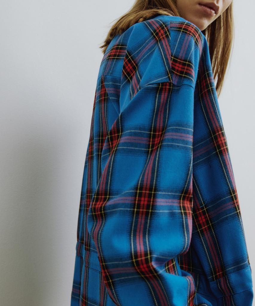 Molly Oli Livy Retro Anorak Long Dress [Blue Check]