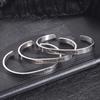 Open Titanium Steel Bracelet, Smooth Surface, C-shaped Hand Ring, Engraved with Words, Stainless Steel Jewelry Accessory