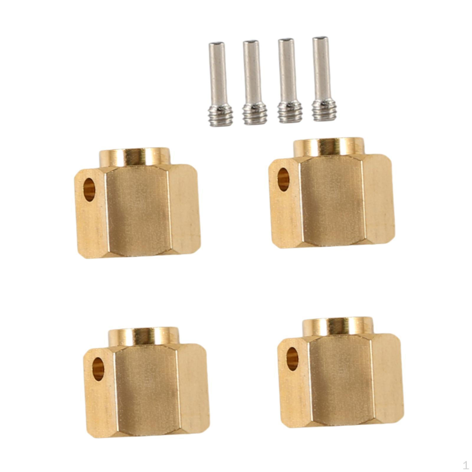 

4 Brass Hex Wheel Hub Adapters, Extensions, Pin Mounting Accessories, Suitable for 10mm