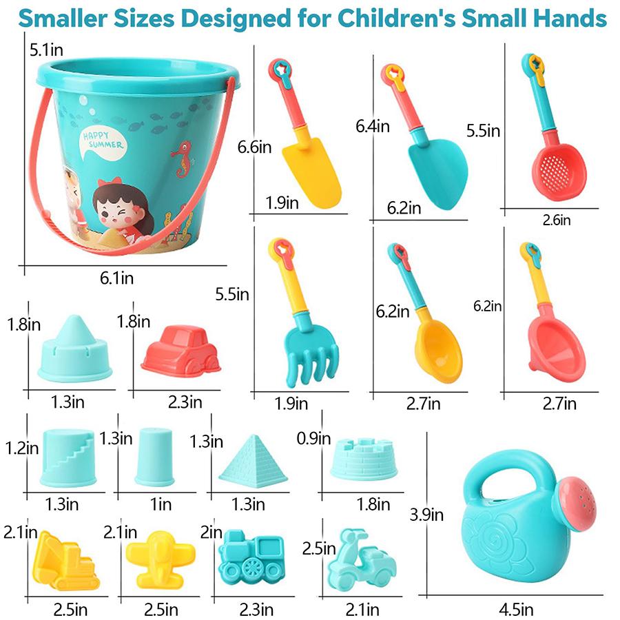 18PCS Beach Sand Toy Set, Durable Plastic, Summer Pool Beach Game Set, Outdoor Sand Play Tools For Boys And Girls