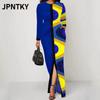 JPNTKY Fashion Long Sleeve O-Neck Casual Dresses