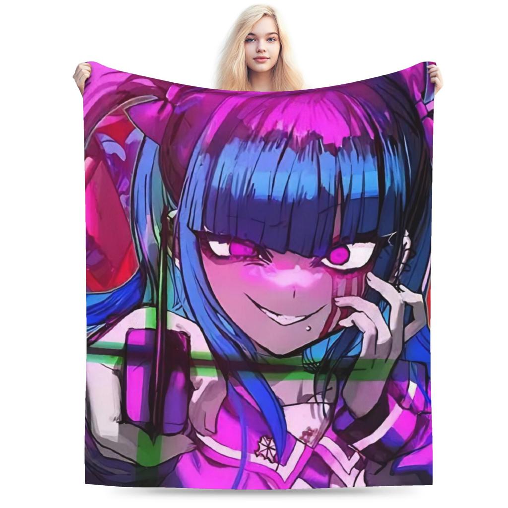 Eito HUNDRED LINE Knitted Blankets Flannel Last Defense Academy Lightweight Throw Blankets for Outdoor Travel Bedspread