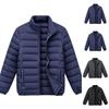 Men's Lightweight Quilted Padded Jacket with Stand Collar Warm Winter Coat Loose Fit Outerwear