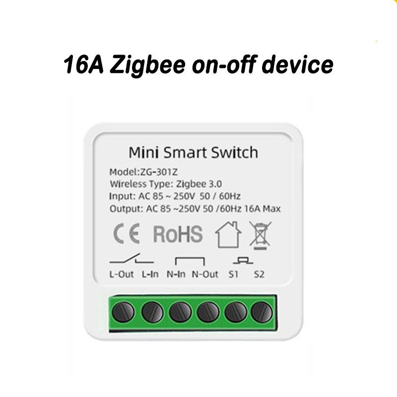 16A Tuya Zigbee 3.0 Mini Smart DIY Switch 1 Way Control Smart Home Relay Automation Breaker Works With Alexa Google Home