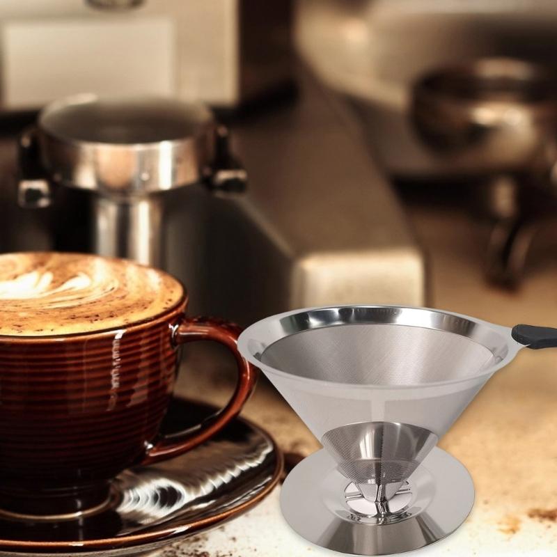 600 Meshes Stainless Steel Coffee Filter Double Layer Coffee Filter Meshes Durable Coffee Strainer For Flavorful Brews