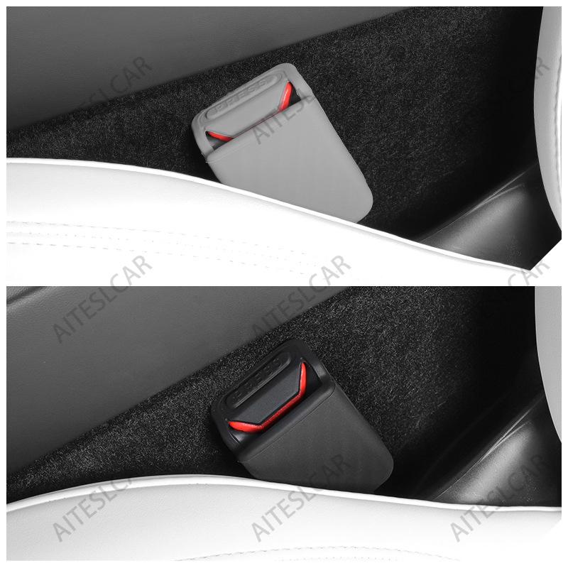 For Tesla Model Y Juniper 2020-2025 Front Seat Belt Silicone Protector Full Cover For Model 3 Seat Seatbelt Buckle Base Covers
