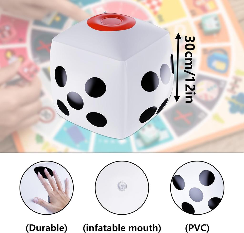 2 Stück aufblasbare Riesenwürfel, Brettspiel-Partydekoration für Indoor-Outdoor-Spiel, Strand, Pool, Rasenparty-Spiele, Weihnachtsgeschenk