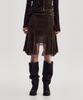 Kimjisu Velvet Jersey Gored Skirt _ Brown