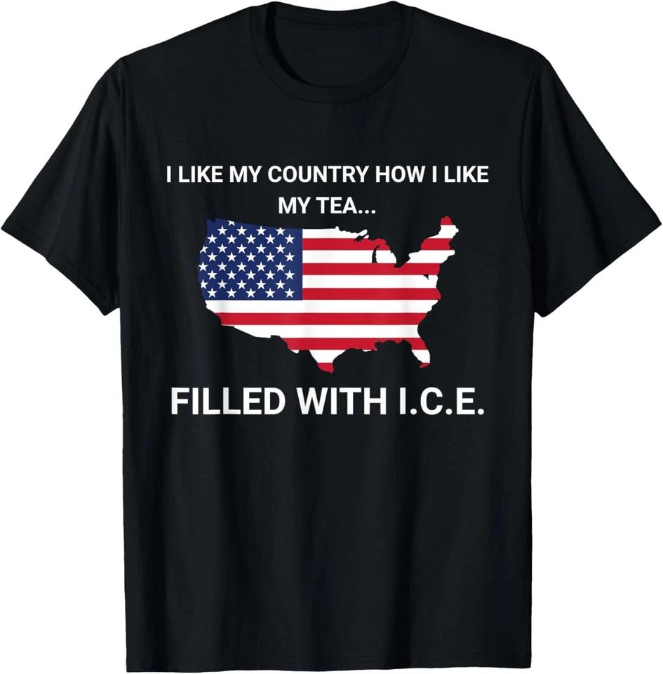 I Like My Country How I Like My Tea Filled with ICE American T-Shirt S