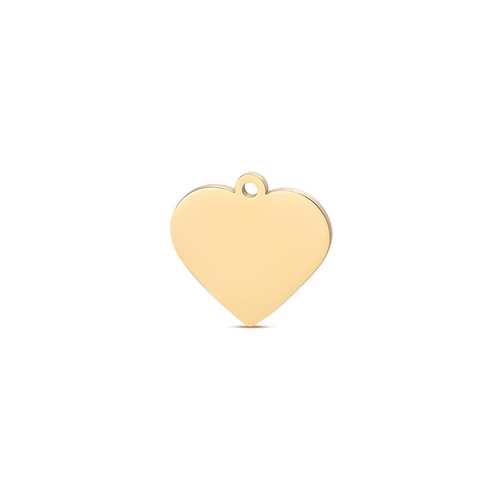 Wholesale 5pcs/lot Polished Stainless Steel Heart Tags Charms for DIY Jewelry Making Personalized name logo disc