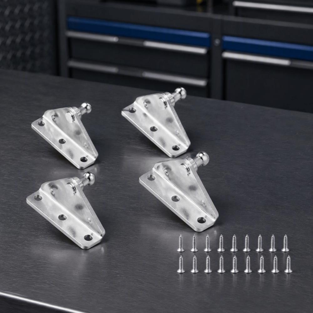4pcs 10mm Ball Stud Ball Stud Brackets Zinc Plated Steel L-Type Brackets Gas Spring Struts