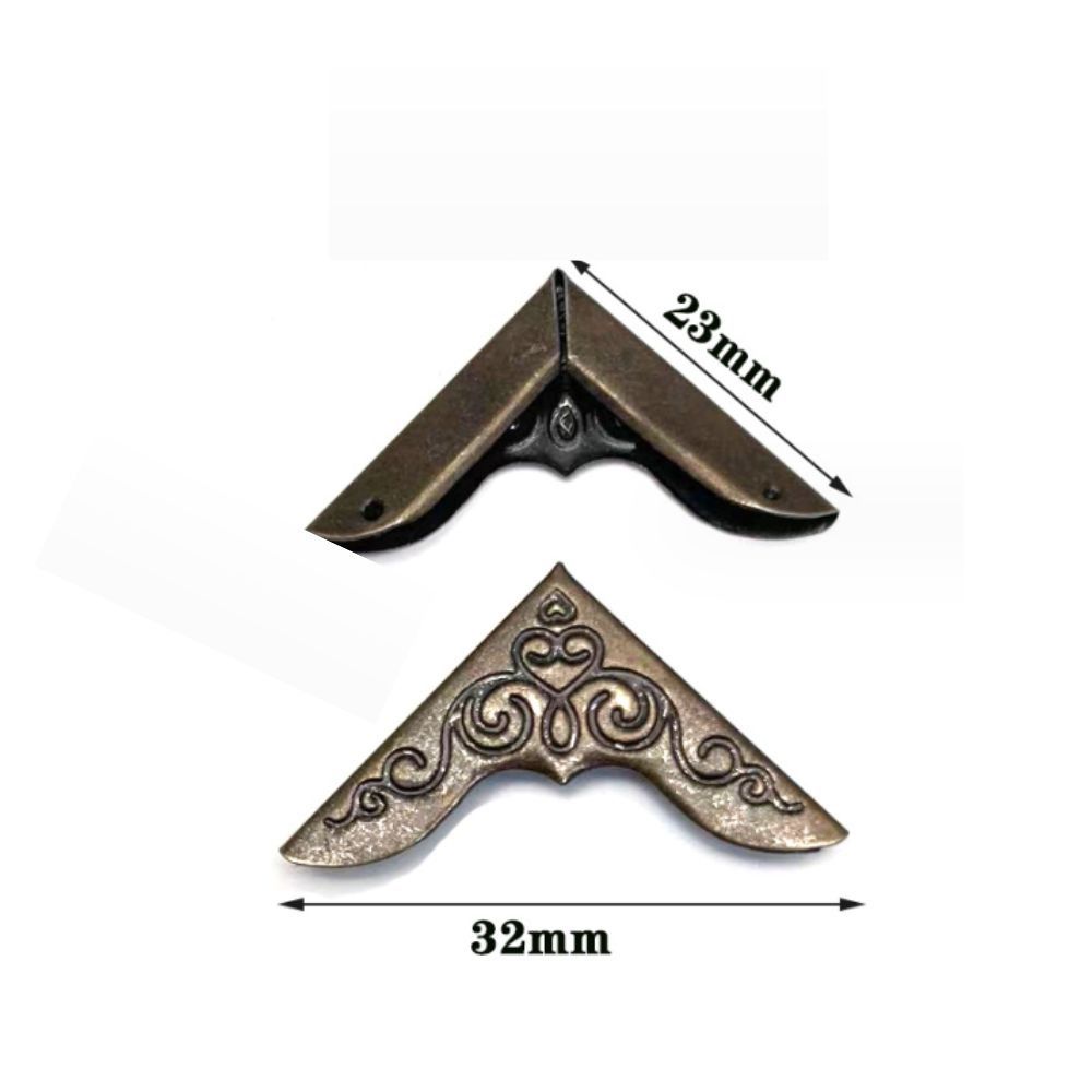 80pcs Iron Book Corner Protector Side Length 23mm Triangle Carved Protector  Photo Album