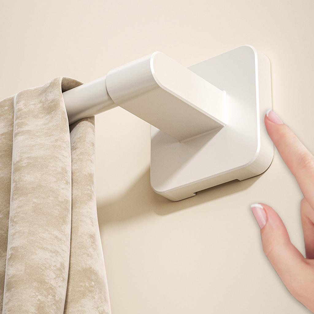 Strong Adhesive Plastic Bathroom Towel Rack Wall Mounted Space Saving Storage Shelf Large Load-bearing Towels Hanger