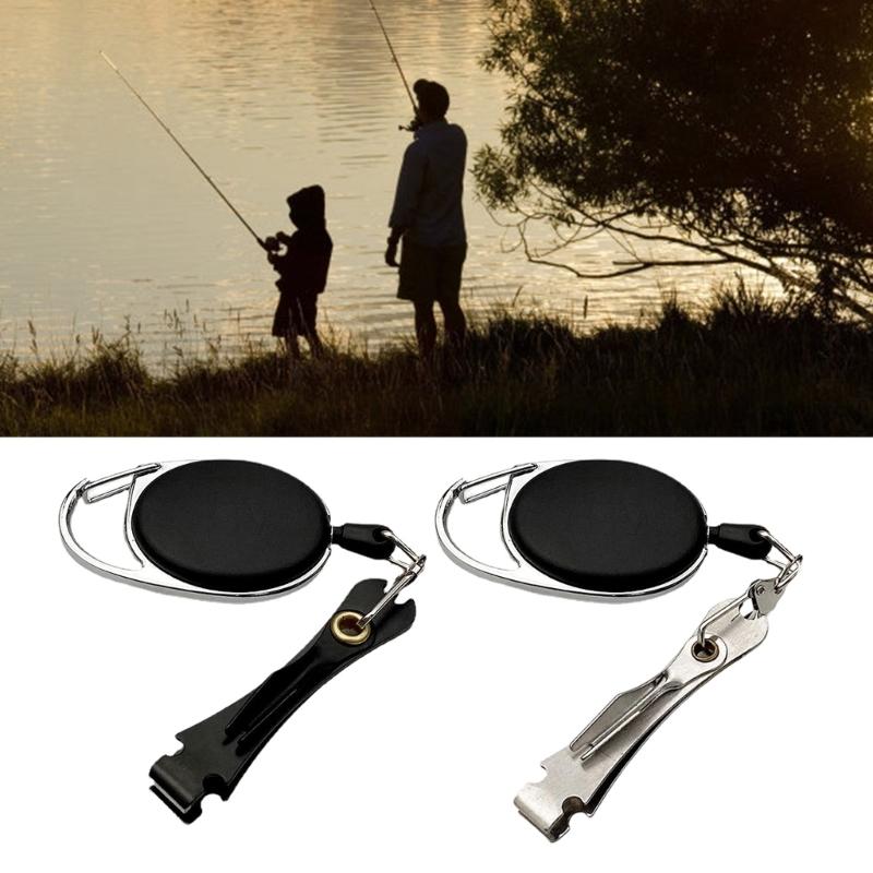 Tackle Box Accessories Knot Tying Tool Line Cutter Fishing Clippers with Retractor Multifunctional Fly Fishing Nipper