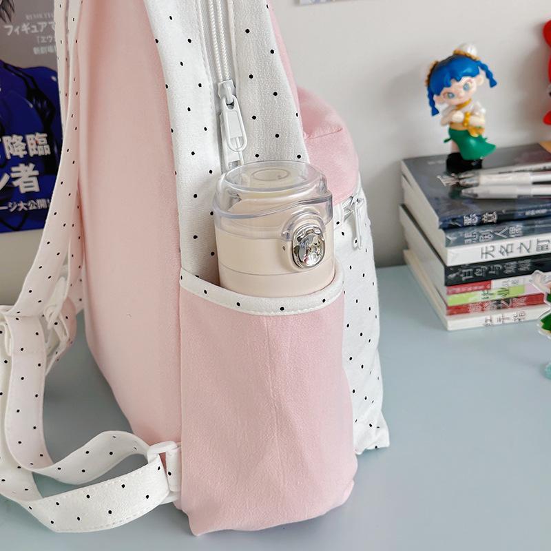 New college style polka dot schoolbag female student large capacity backpack casual Japanese fashion versatile backpack