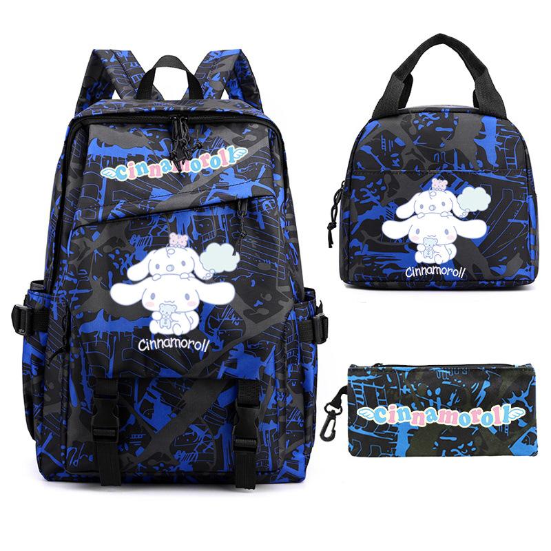 Cartoon Puppy Printed Schoolbag Set Backpack + Lunch Bag + Pencil Case Three-Piece Set