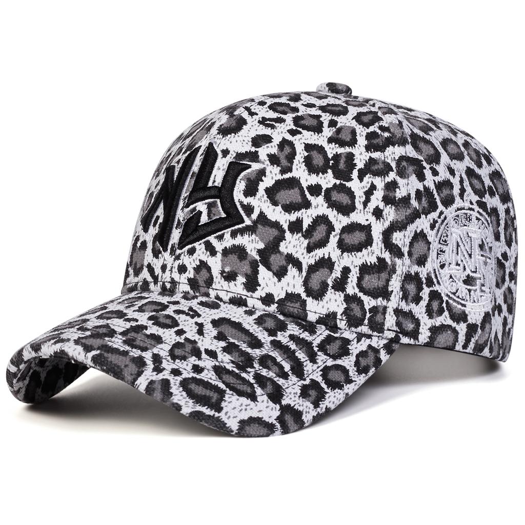 Unisex NY Embroidery Leopard Print Baseball Caps Spring Autumn Outdoor Adjustable Casual Hats Sunscreen Hat Sports Cap