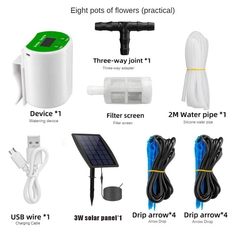Solar Watering Drip Irrigation Kit System Auto Self Watering Device with Timer for Flower Plants House Potted Water Dispenser