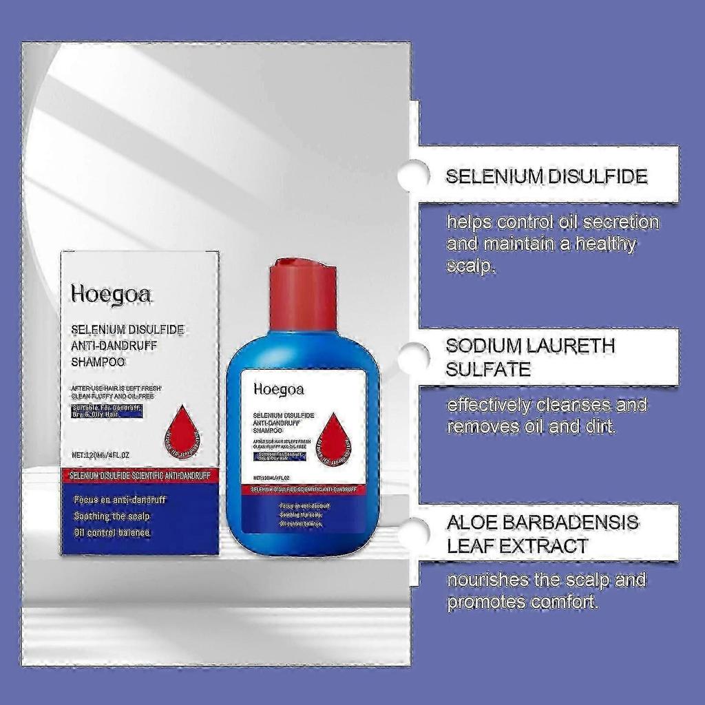 Hoegoa Selenium Disulfide Shampoo for Deep Cleansing of Scalp, Oil Control, Refreshing, Moisturizing, Show off Hair, Fluffy Shampoo New Arrival