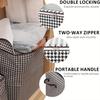 Houndstooth Storage Bag Extra Large Organizer for Blankets Wardrobe Essentials Blanket Box Container with Dustproof Zipper