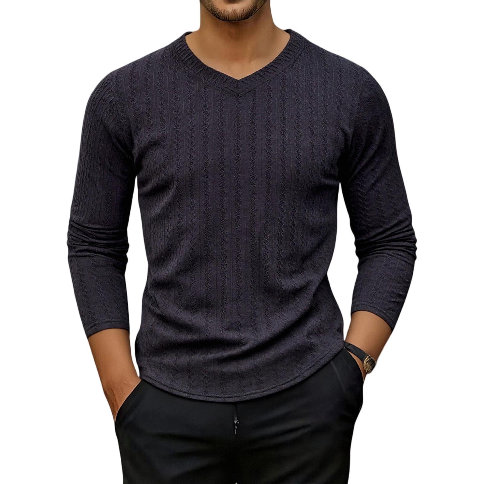 

Men S Printed T,Shirt Outdoor Retro V Neck Loose Long Sleeve Top L