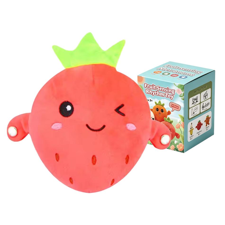 Banana Baby Beat Sensing Creative Fruit Novelty Parent-Child Musical Interactive Piano Toy Plush Doll Christmas Gifts