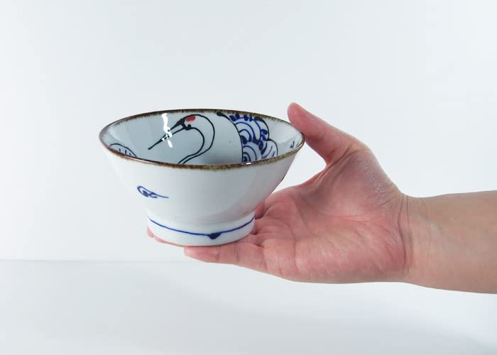 A Tea Bowl with a a Symbol of As the Saying Crane Lives for a Thousand and a Turtle Lives for Ten Thousand Diameter Capacity Perfect As a Gift for New