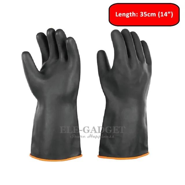 14"-22" Strapazierfähige Chemikalienbeständige Gummi-Schrubbhandschuhe Latex-Finger Gummi Säureölbeständig Latex Industrie-Arbeitshandschuhe