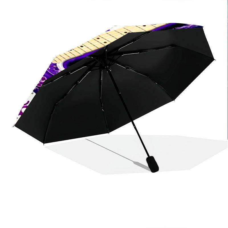 Mystic Guitar Moon Dove Folding Umbrella Portable 8 Paraphenoid Bones Gift Travel Umbrella Sun Umbrella