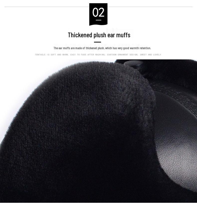 Men's Genuine Leather Winter Hat - Lei Feng Style with Ear Protection, Warm Cotton Lining for Middle-Aged and Elderly