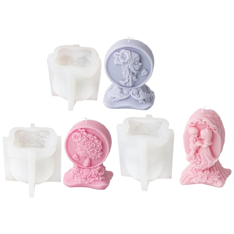 Reusable Silicone Mold Girl/Married Couple Candle Mould Creative Aromatherapy Making Mold Festive Decoration Supplies