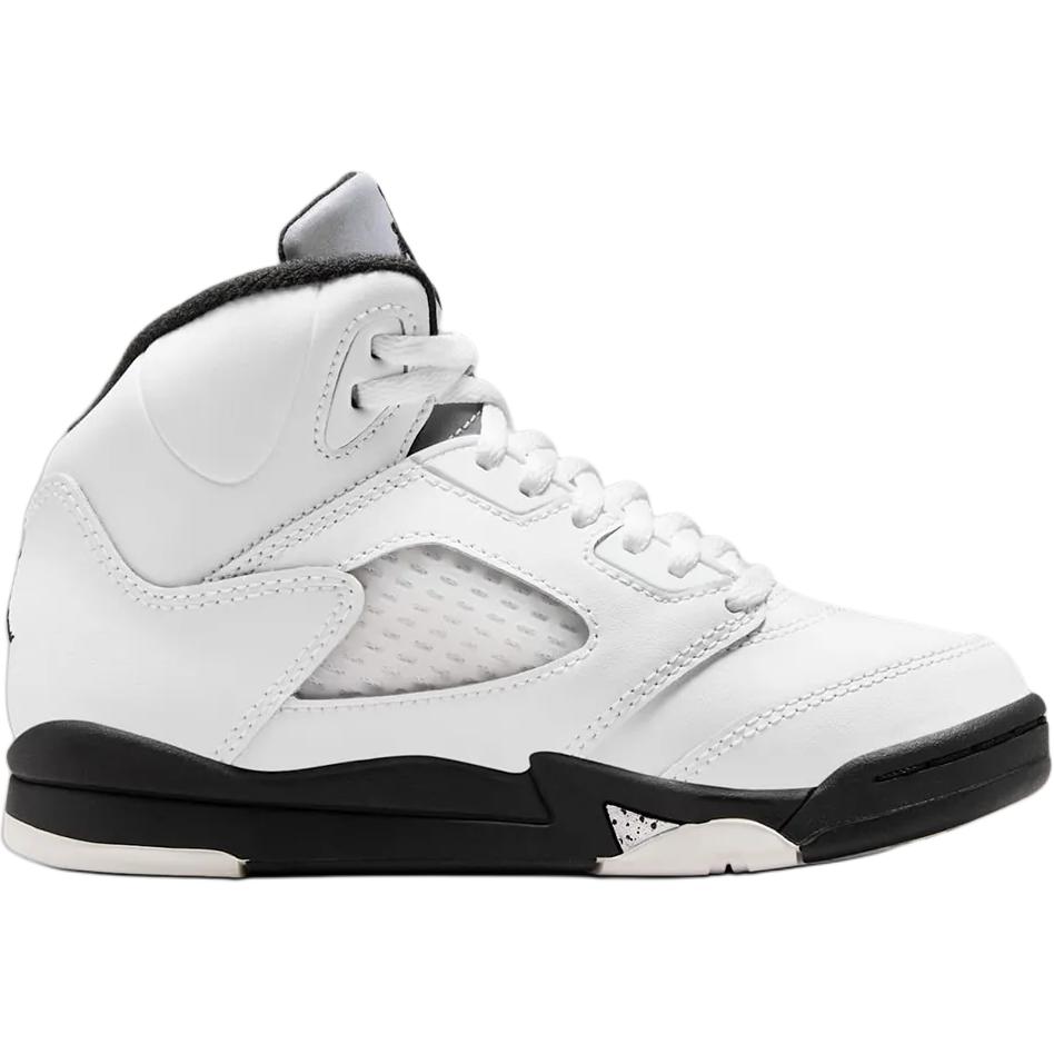 Air Jordan 5 Retro PS Weiß Schwarz Kinder Sneaker Sail Metallic-Silber 440889-110