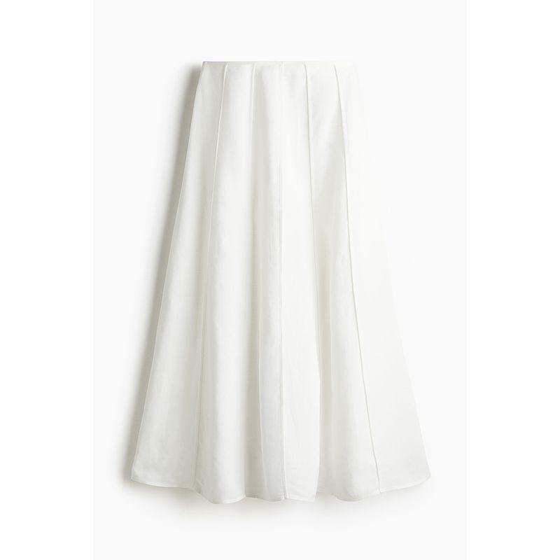 

HM 2025 New Fall Women s Clothing Linen Blended Flared Skirt 1273984