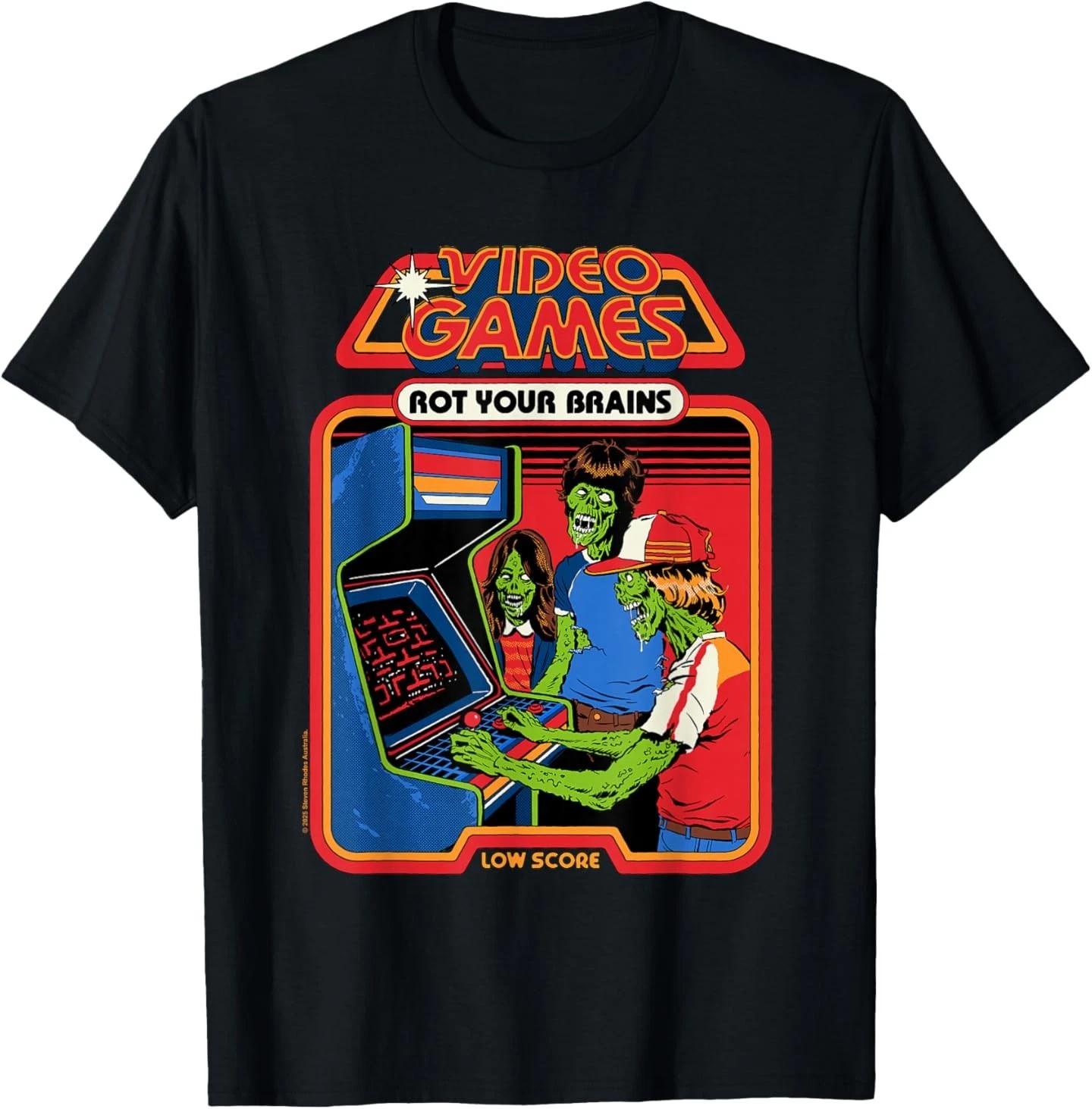 

Video Game Zombies Sarcastic Retro Vintage Funny Adult Humor T- Shirt XL