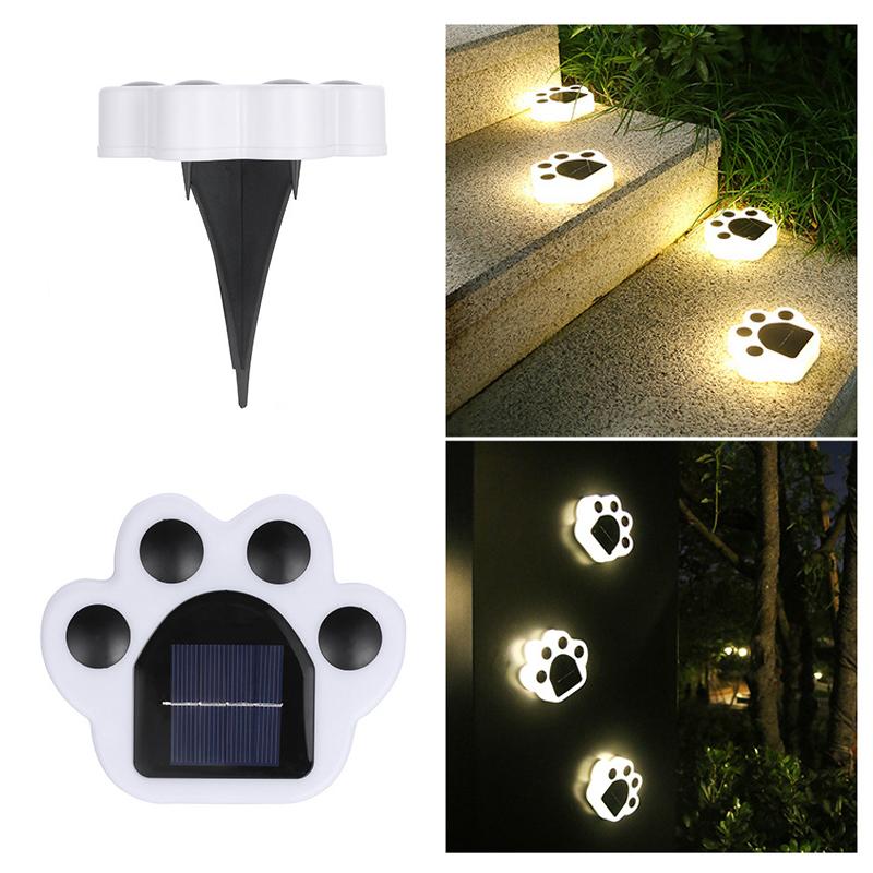 1/4PCS Solar Paw Outdoor Lights, IP65 Waterproof Lawn Lamp, Intelligent Light Control Lighting, for Garden Yard Camping Deco