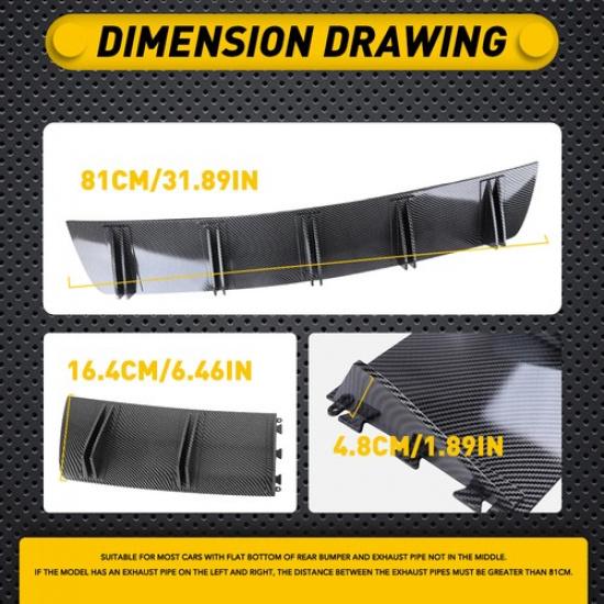 Rear Lower Diffuser 10 F Bumper Lip Splitter Spoiler Carbon Fiber For Honda B