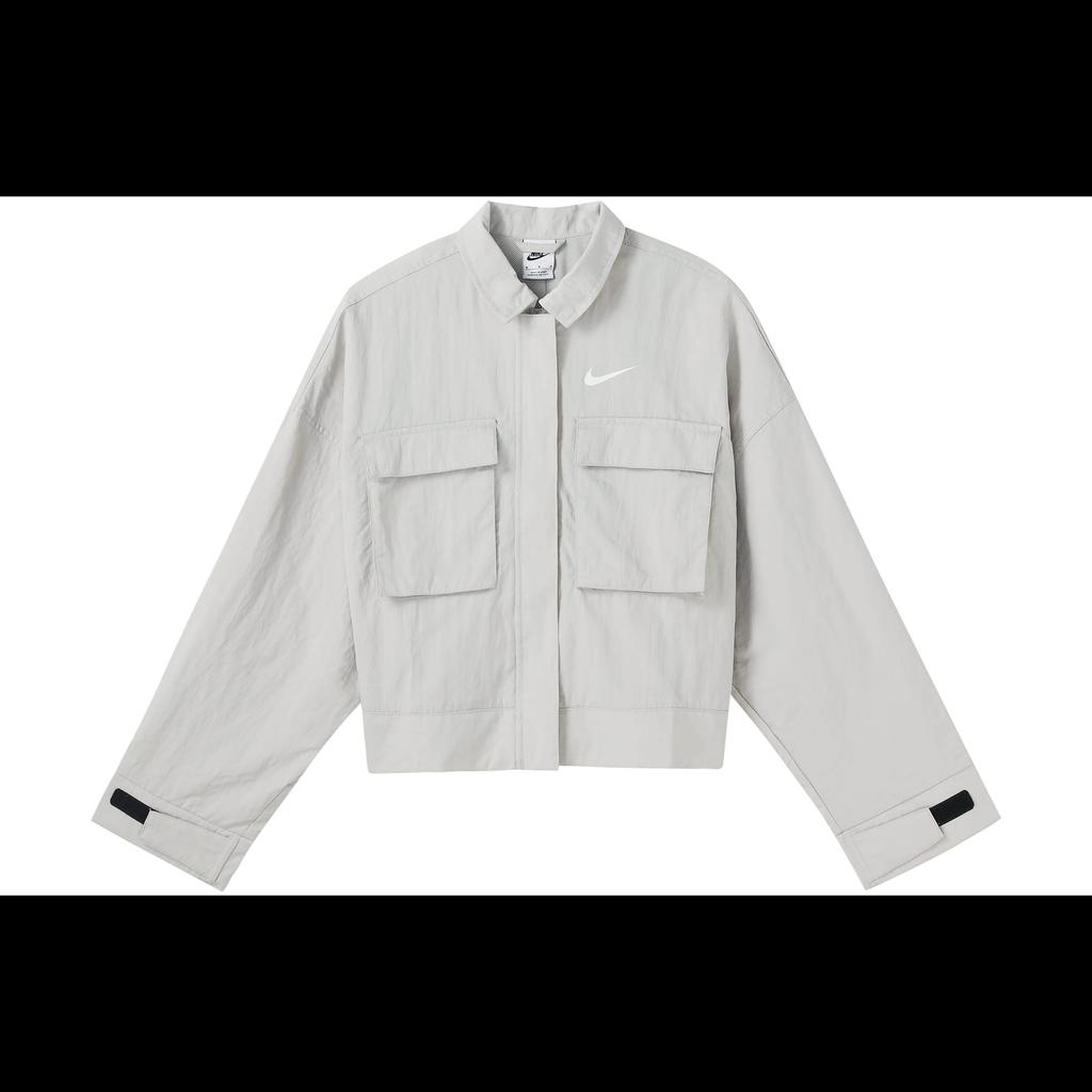 Nike Sportswear Essentials Cropped Coats Women's Limestone White Lapel Moderate DM6244-012
