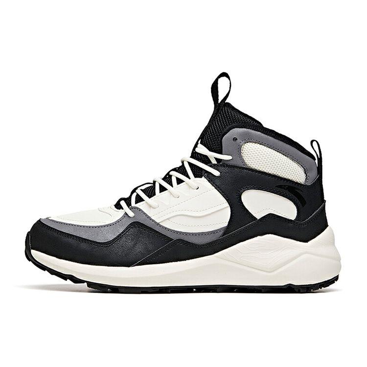 ANTA Men High Top Casual Hiking Dad Shoes Black White Grey 112048986-3 40