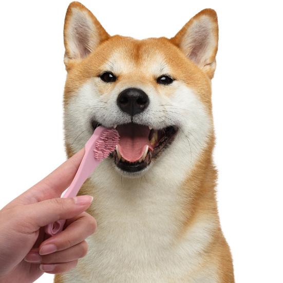 Pet Toothbrush with Finger Cover And Elastic Non-Slip Handle Cleaner Gently Cleans Gums Removes Plaque Toothbrush for Cats And Dogs