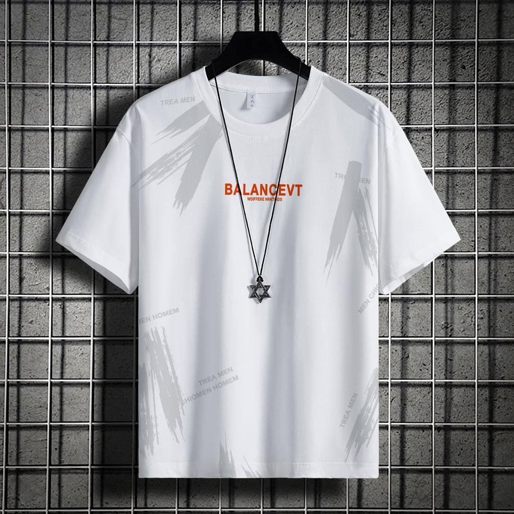 Short-Sleeved T-Shirt Men'S Summer Thin Ice Silk Loose Trendy T-Shirt Half-Sleeved Casual Clothes