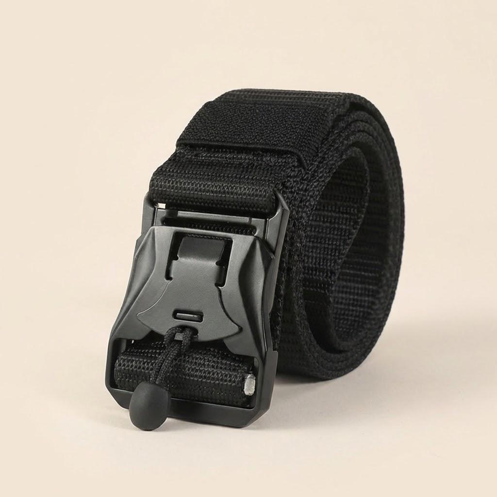 Men Military Grade Adjustable Tactical Nylon Canvas Belt High Quality Outdoor Work Waist Strap чёрный