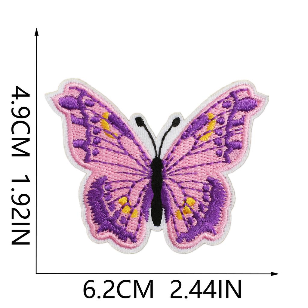 Butterfly World Embroidery Cloth Sticker Colored Flower Butterfly Computer Embroidery Label Clothes Decorative Patch Sticker Blue Butterfly