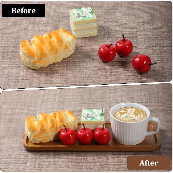 Small Wood Tray Wooden Trays for Decor Small Wooden Platters Long Wood Tray Serving Trays Solid Acacia Mini Charcuterie Boards, Cheese Board for
