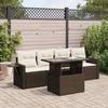 VidaXL Garden Lounge Set with Cushions 5 Pcs Brown Wicker 3326404