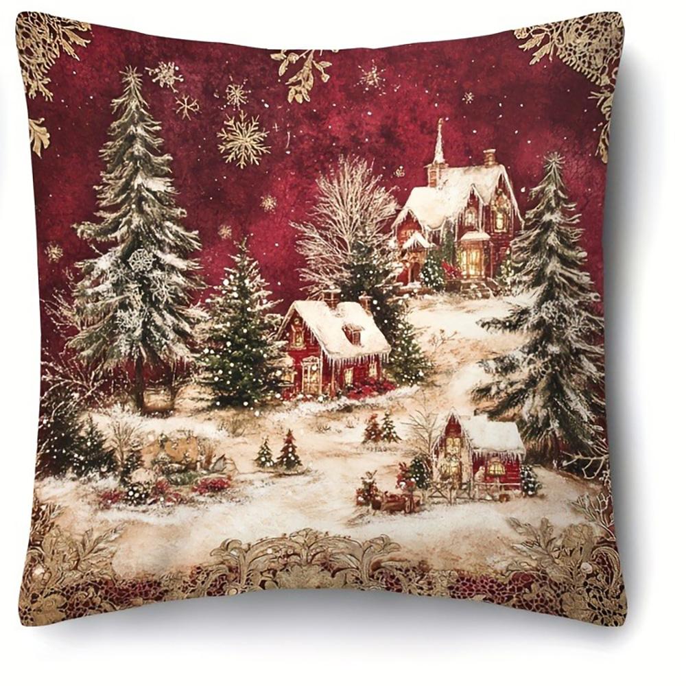 

Різдвяні наволочки: Святкові дизайни для затишного святкового дому Наволочка на подушку дивана-ліжка, Новорічна прикраса для дому 16x16Inch