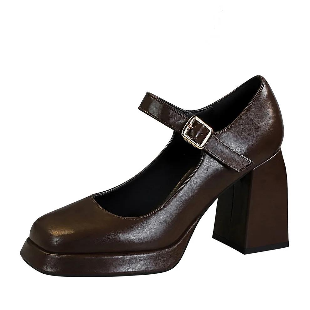 Fashion 2025 New Fashion Vintage Chunky High Heels Platform Pumps Summer Super High Black Lolita Mary Jane Shoes Women Pumps Footwear