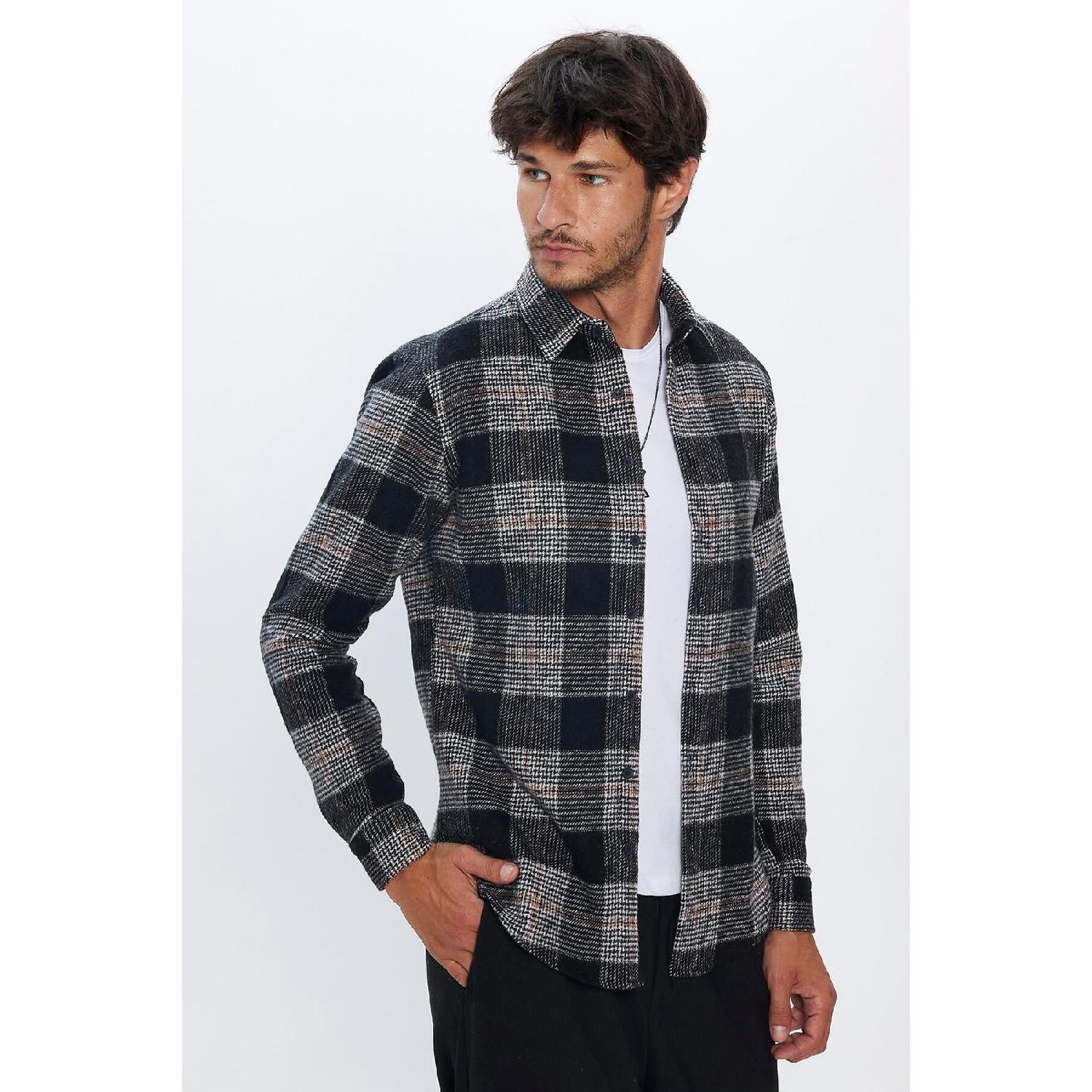 

Men s Slim Fit Slim Fit Long Sleeve Checkered Winter Lumberjack Shirt S